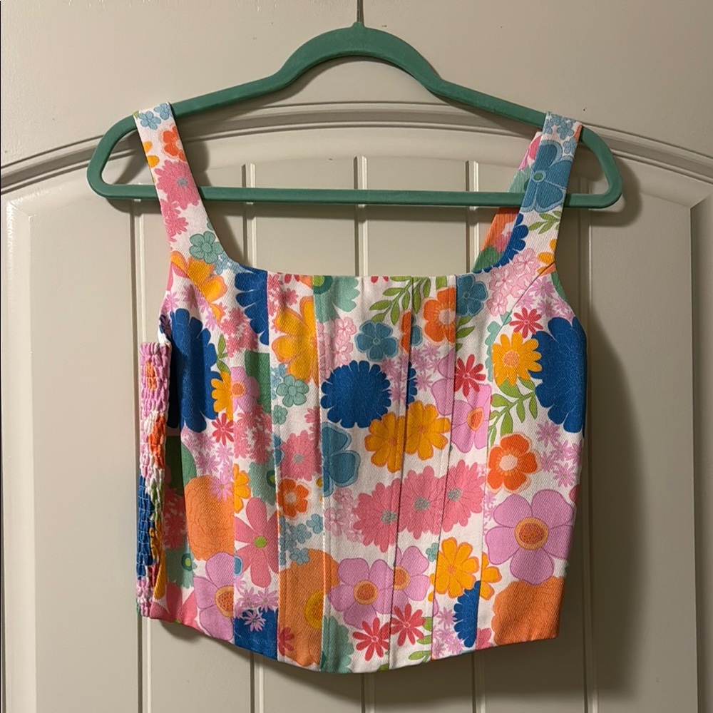 PINK LILY | Pink Lily x Krista Horton Botanical Blossoms Corset Tank - Picture 3 of 6